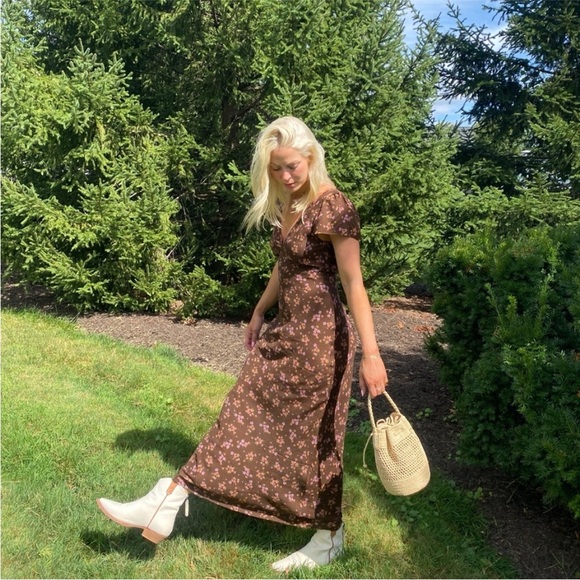 Spell Melody Bias Maxi Dress in Antique Walnut - Picture 1 of 12